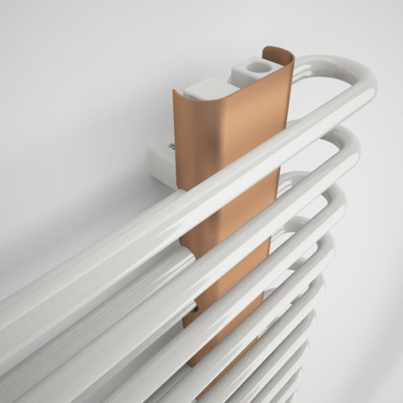 TERMA Michelle Designheizkörper RAL9016 und Cooper Detail von oben - Profile