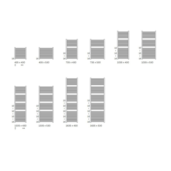 TERMA Mike Designheizkörper verfügbare Größen 1