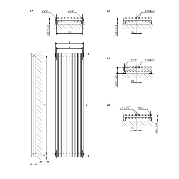 TERMA Tune VWD Designheizkörper Schema1
