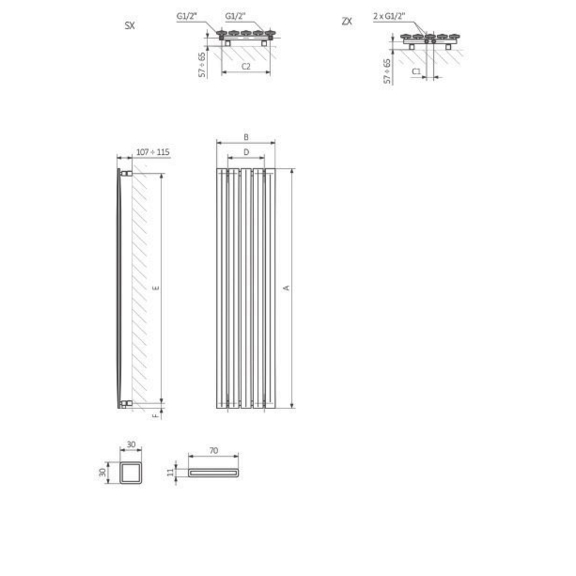 TERMA Pier Designheizkörper - Montageschema