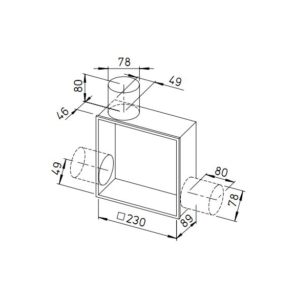 Helios ELS-GU Unterputzgehäuse - Abmessungen