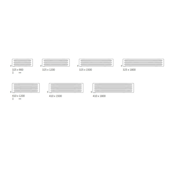 TERMA Aero H Designheizkörper verfügbare Größen