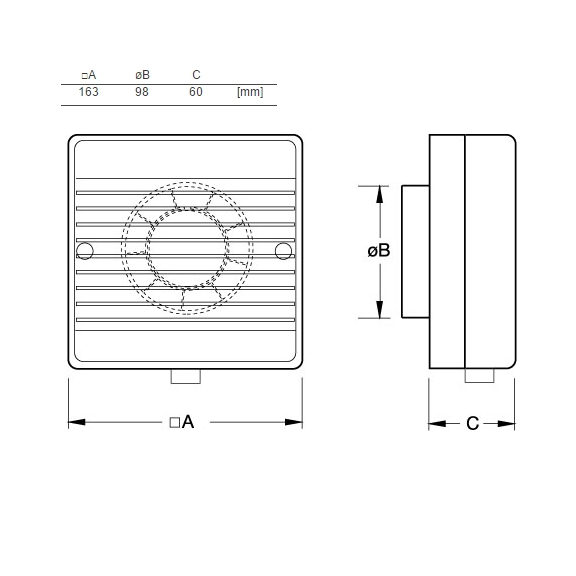 BF 100T - Abmessungen