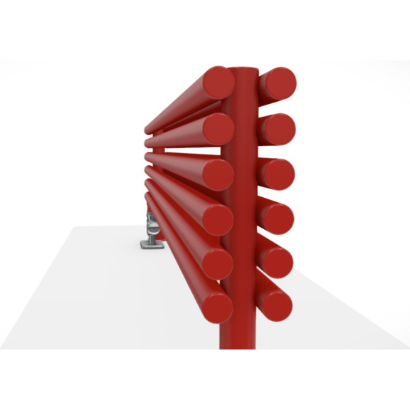 TERMA Tune HSD Designheizkörper unter Fenster 390x1400 RAL3020 Bodenbefestigung