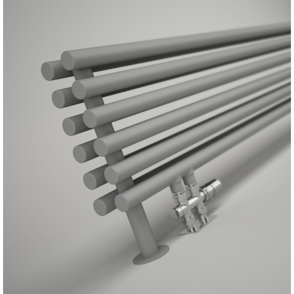 TERMA Tune HSD Designheizkörper unter Fenster 390x1400 farba Nickel Matt Detail